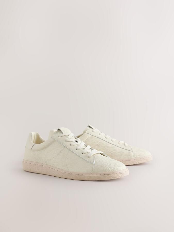 Next Dames Forever Comfort leren vetersneakers Crème - Foto 3