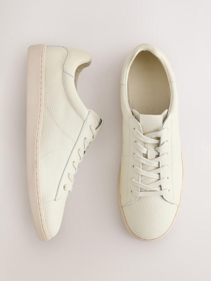 Next Dames Forever Comfort leren vetersneakers Crème - Foto 4
