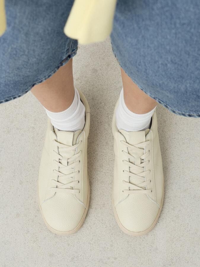 Next Dames Forever Comfort leren vetersneakers Crème - Foto 5