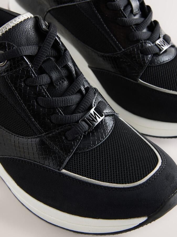 Next Dames Forever Comfort glam sneakers met sleehak Zwart - Foto 2