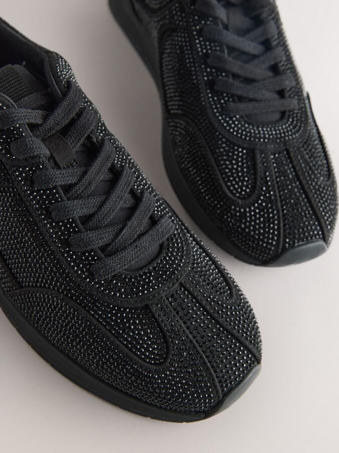 Next Dames Forever Comfort smalle sneakers met glitters Zwart - Foto 4