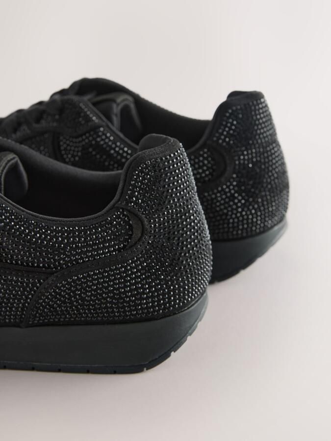 Next Dames Forever Comfort smalle sneakers met glitters Zwart - Foto 5