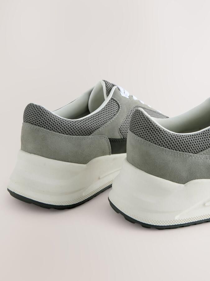 Next Heren Smart-casual sneakers met veters Grijs - Foto 4