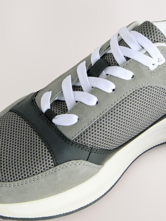 Next Heren Smart-casual sneakers met veters Grijs - Foto 5