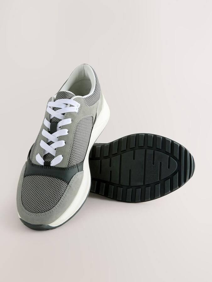 Next Heren Smart-casual sneakers met veters Grijs - Foto 6