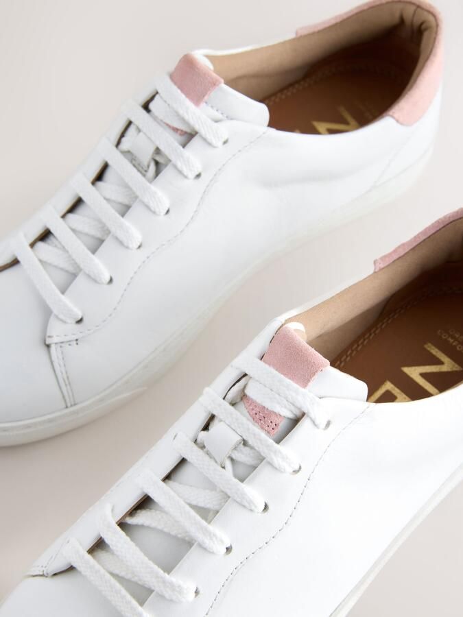 Next Dames Forever Comfort leren vetersneakers Wit - Foto 4