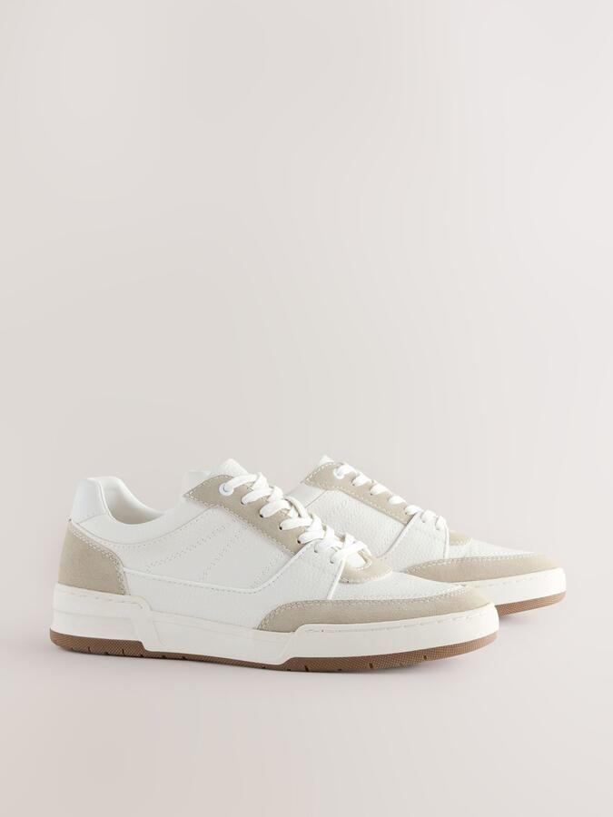 Next Heren Smart-casual sneakers met suède rand Naturel - Foto 3