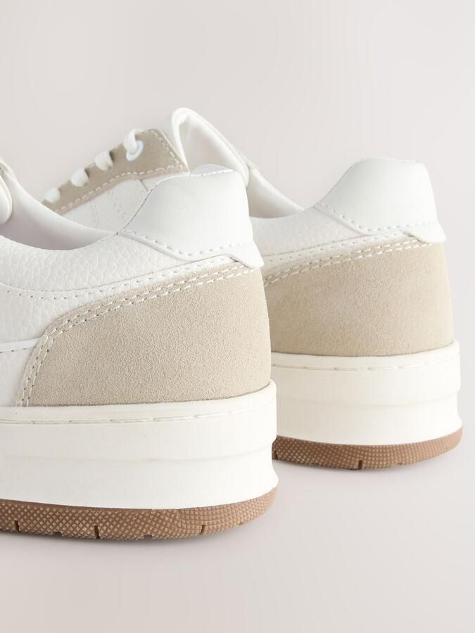 Next Heren Smart-casual sneakers met suède rand Naturel - Foto 4
