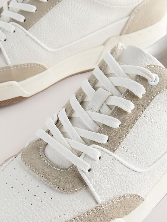 Next Heren Smart-casual sneakers met suède rand Naturel - Foto 5