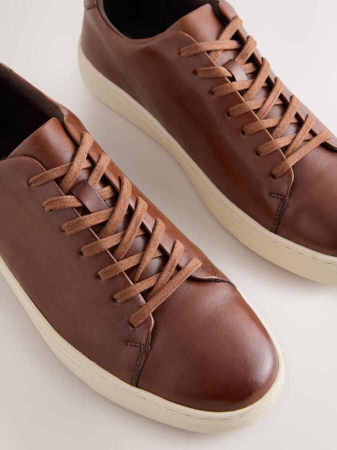 Next Heren Lange smart-casual sneakers Bruin - Foto 3