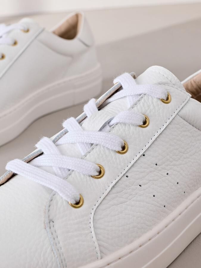 Next Dames Signature Premium leren sneakers met veters Wit - Foto 5