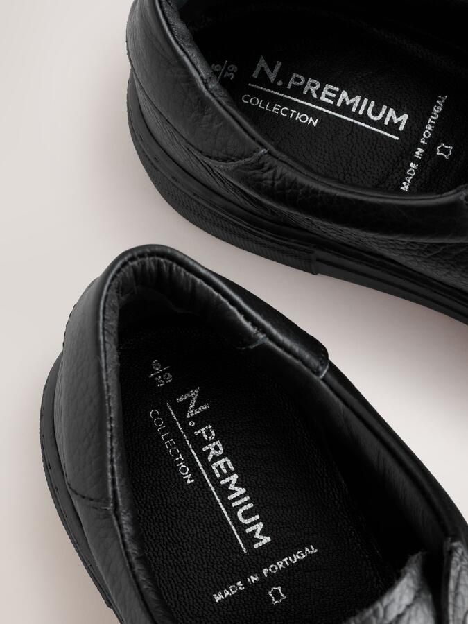 Next Dames Signature Premium leren sneakers met veters Zwart - Foto 5