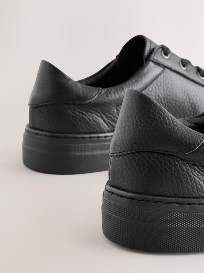 Next Dames Signature Premium leren sneakers met veters Zwart - Foto 3