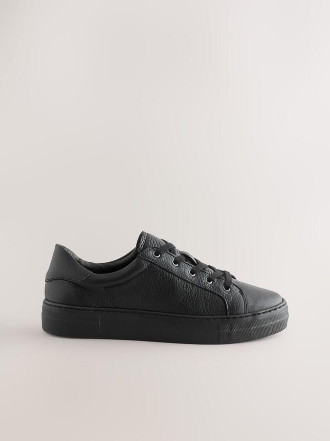 Next Dames Signature Premium leren sneakers met veters Zwart - Foto 6