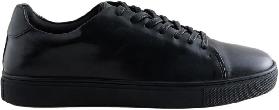 Next Heren Leren smart casual sneakers met brede pasvorm Zwart - Foto 2