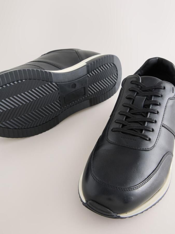 Next Heren Nette leren sneakers Zwart - Foto 3