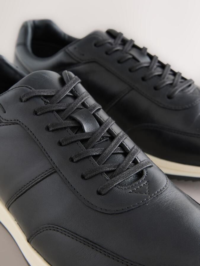 Next Heren Nette leren sneakers Zwart - Foto 4
