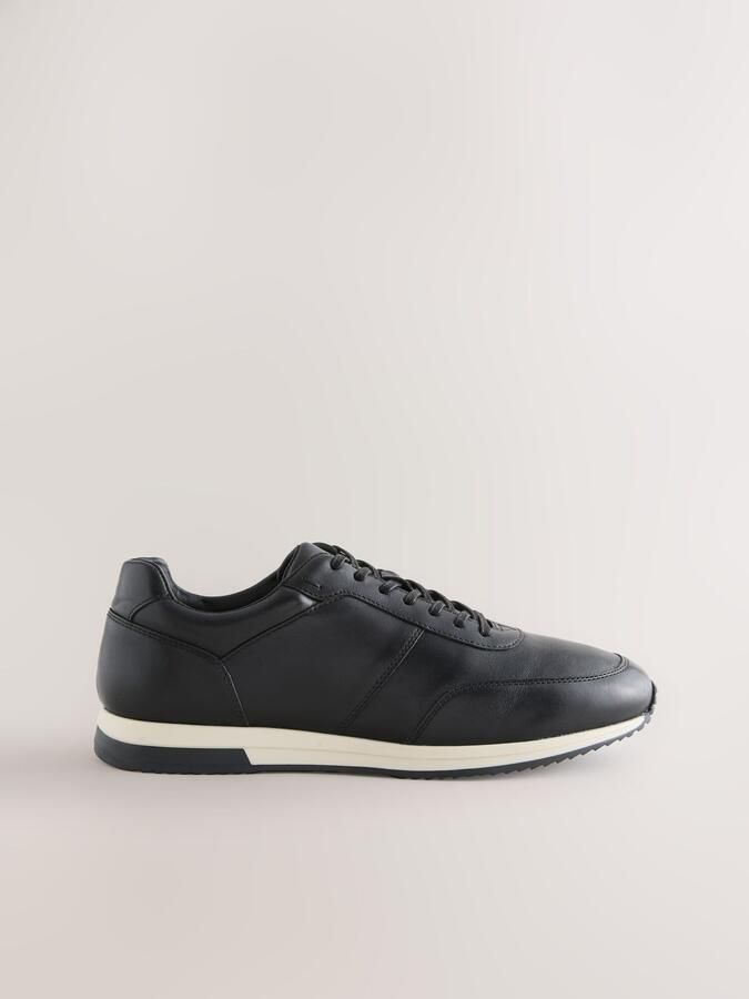 Next Heren Nette leren sneakers Zwart - Foto 5