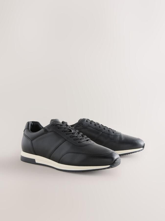 Next Heren Nette leren sneakers Zwart - Foto 6
