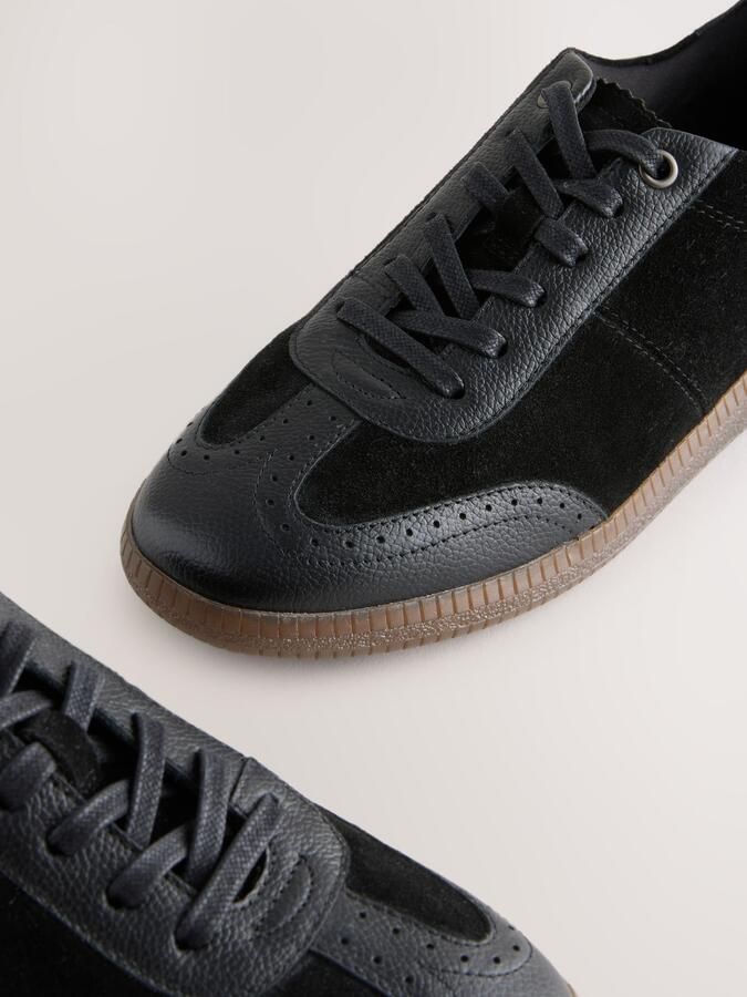 Next Dames Leren brogue sneakers met veters Zwart - Foto 2