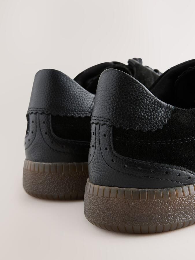 Next Dames Leren brogue sneakers met veters Zwart - Foto 3