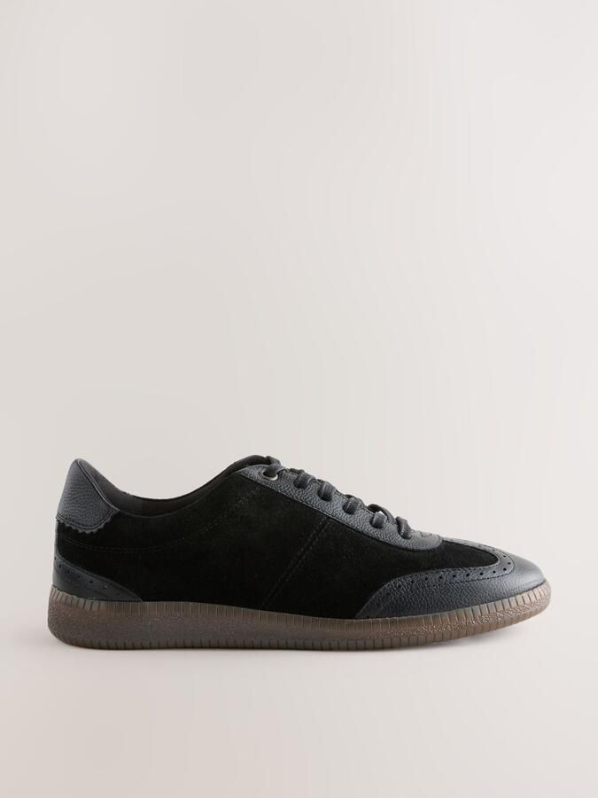 Next Dames Leren brogue sneakers met veters Zwart - Foto 4