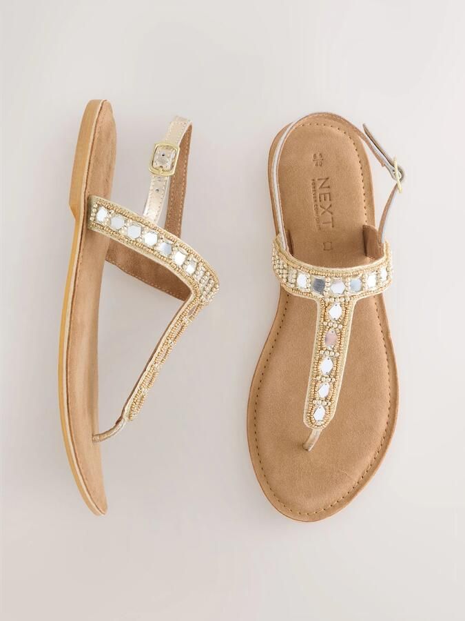 Next Teenslipper 'Forever Comfort' beige crème champagne goud - Foto 2