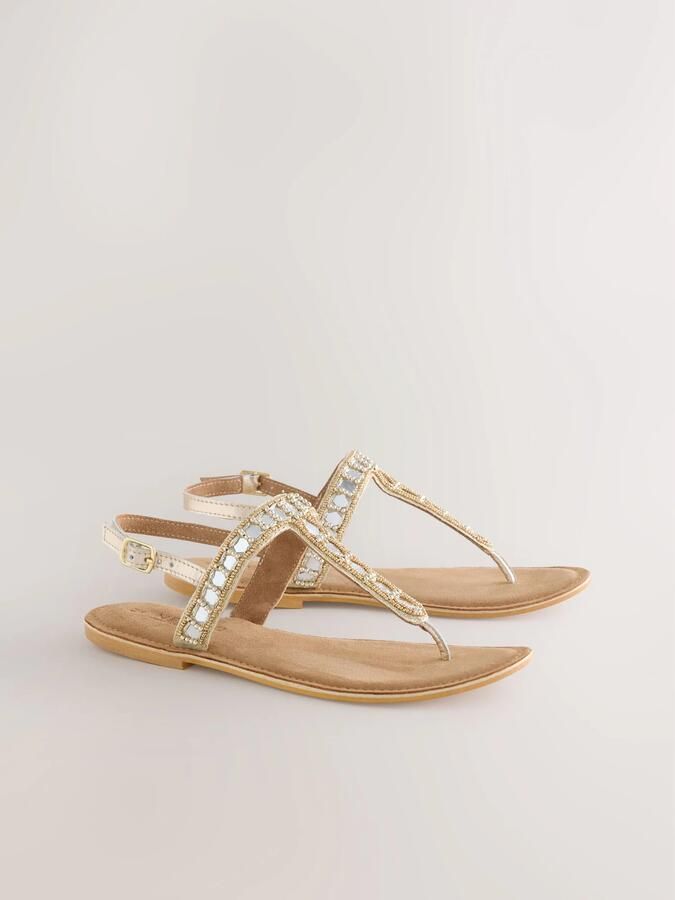Next Teenslipper 'Forever Comfort' beige crème champagne goud - Foto 3