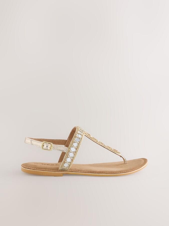 Next Teenslipper 'Forever Comfort' beige crème champagne goud - Foto 4