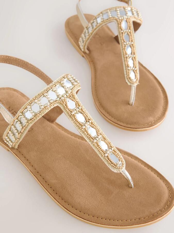Next Teenslipper 'Forever Comfort' beige crème champagne goud - Foto 5