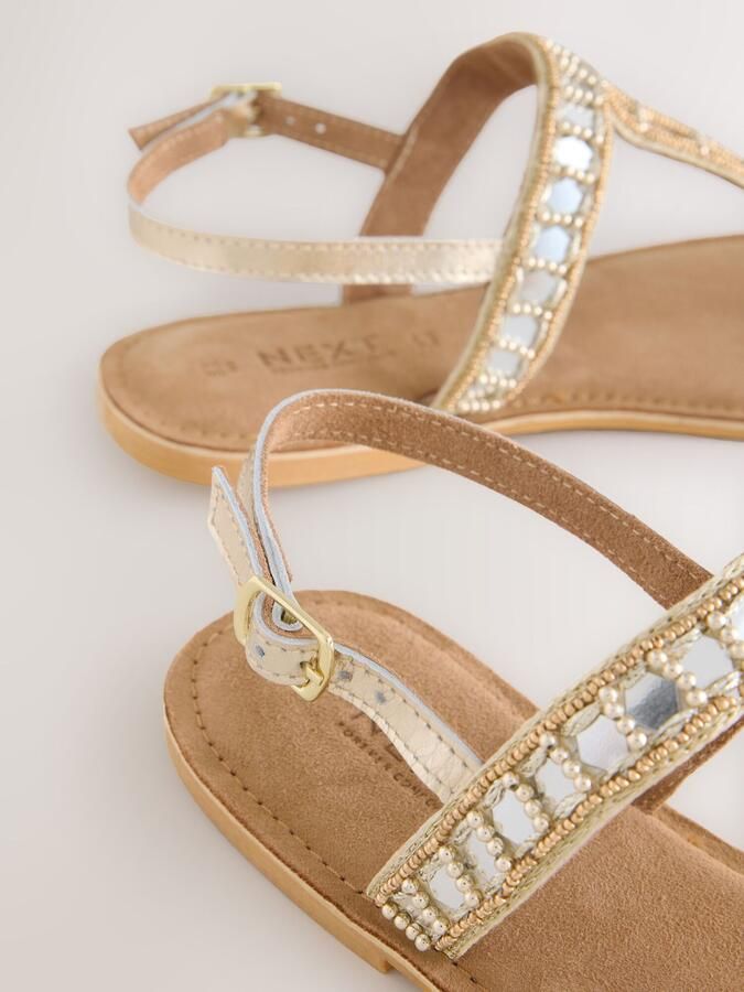 Next Teenslipper 'Forever Comfort' beige crème champagne goud - Foto 6