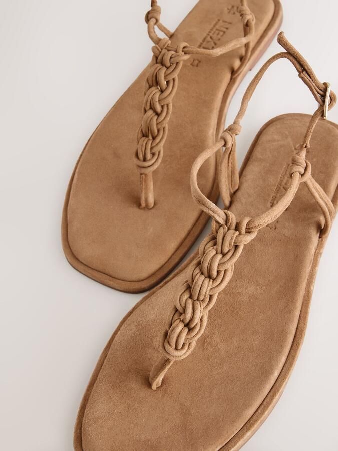 Next Dames Forever Comfort geweven teensandalen Bruin - Foto 4