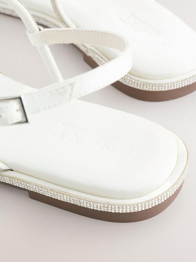 Next Dames Bling sandalen met T-bandje Crème - Foto 6