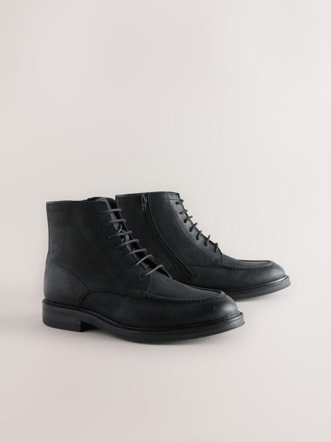 Next Heren Nette leren laarzen Zwart - Foto 3