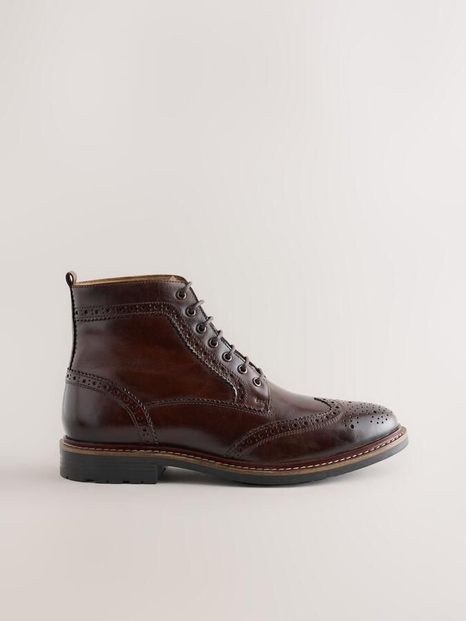 Next Heren Leren brogue laarzen Bruin - Foto 2