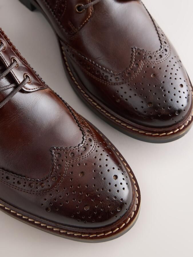 Next Heren Leren brogue laarzen Bruin - Foto 4