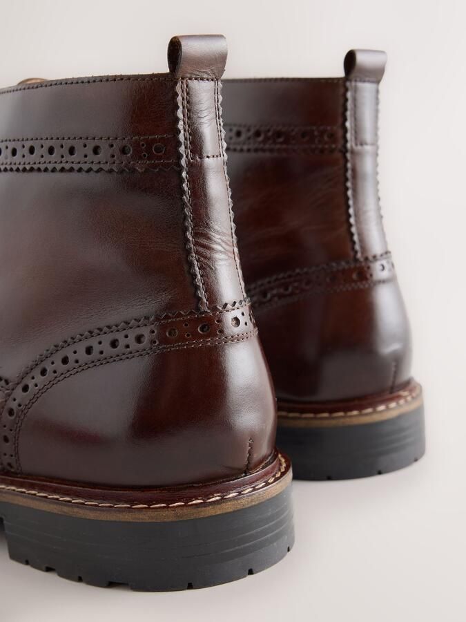 Next Heren Leren brogue laarzen Bruin - Foto 5