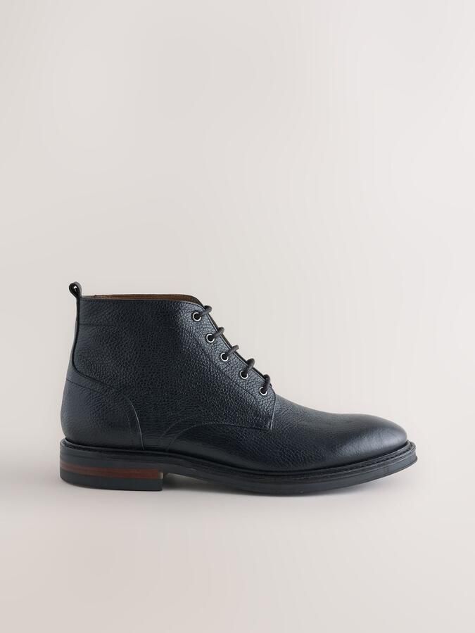 Next Heren Leren hoge schoenen Zwart - Foto 4