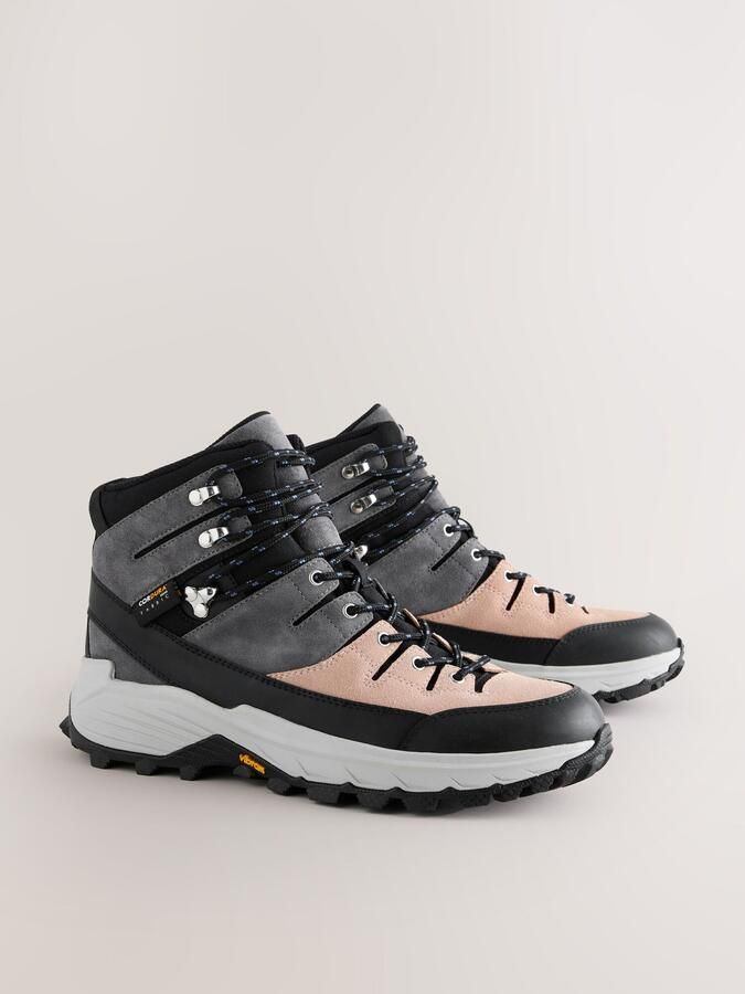 Next Dames Waterdichte Forever Comfort wandelschoenen met Vibram-zool en veters Grijs - Foto 2