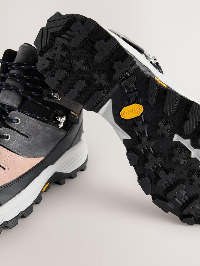 Next Dames Waterdichte Forever Comfort wandelschoenen met Vibram-zool en veters Grijs - Foto 3