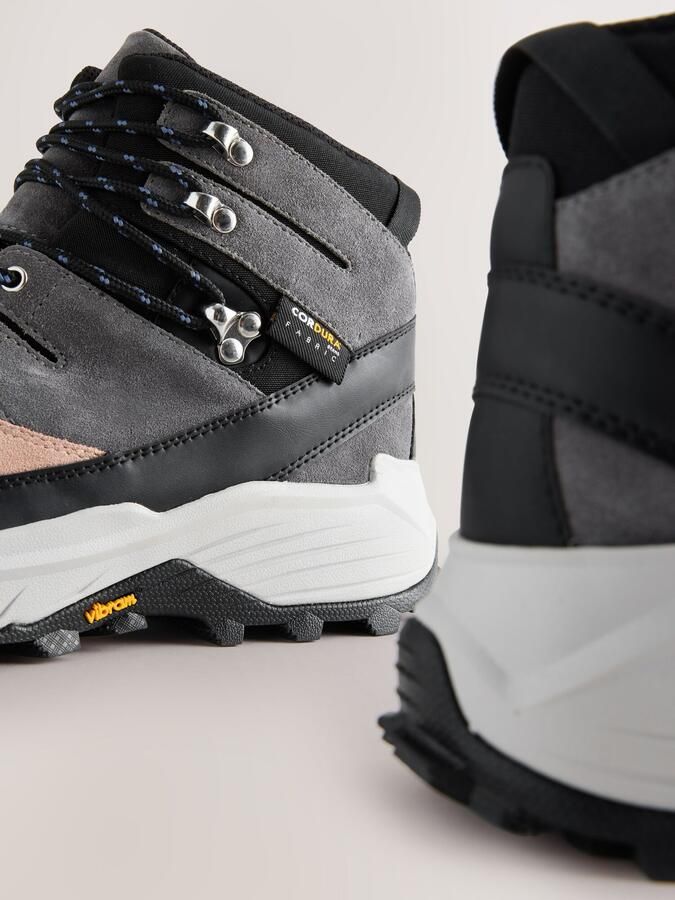 Next Dames Waterdichte Forever Comfort wandelschoenen met Vibram-zool en veters Grijs - Foto 4
