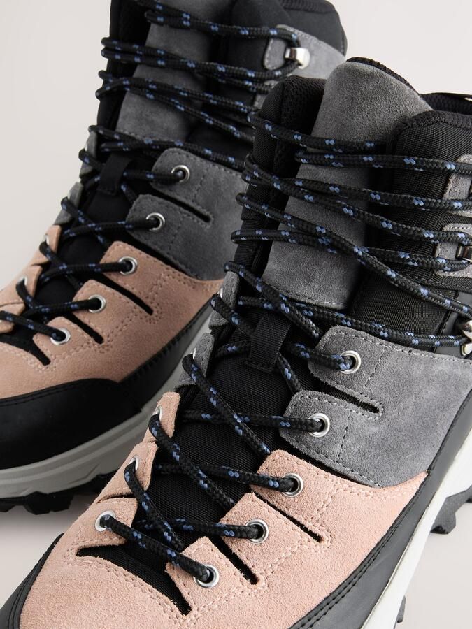 Next Dames Waterdichte Forever Comfort wandelschoenen met Vibram-zool en veters Grijs - Foto 5