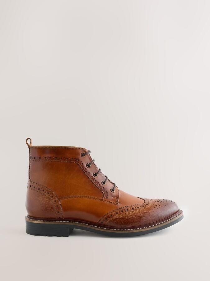 Next Heren Leren brogue laarzen Bruin - Foto 2