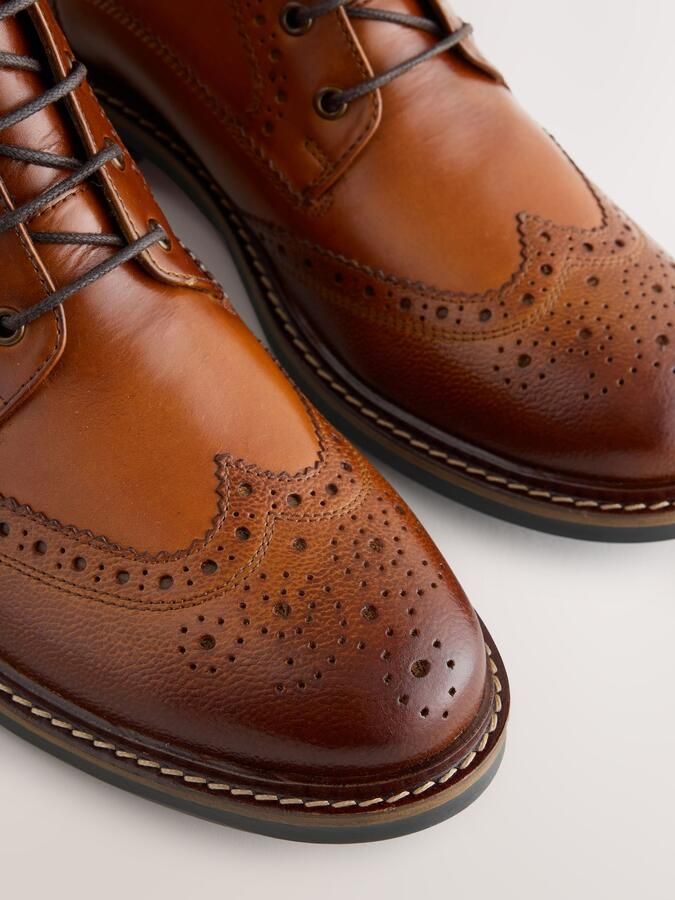 Next Heren Leren brogue laarzen Bruin - Foto 4