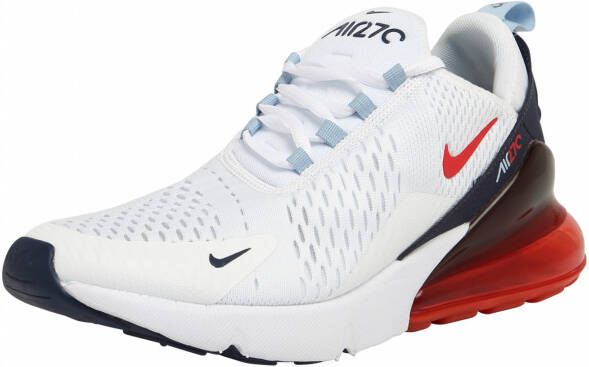 Nike Air Max 270 White Midnight Navy Psychic Blue Chile Red - Foto 4