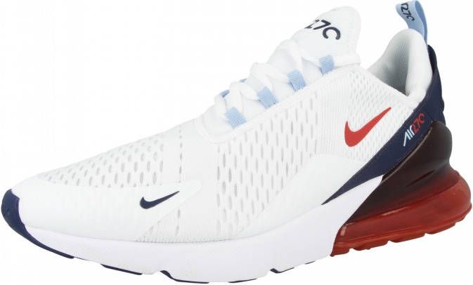 Nike Air Max 270 White Midnight Navy Psychic Blue Chile Red - Foto 3