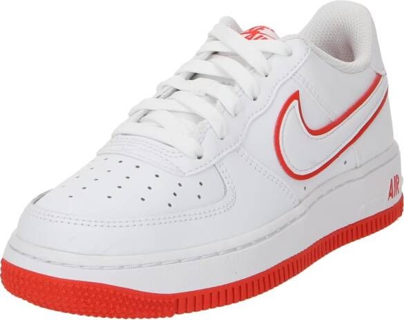 Nike Air Force 1 (gs) Basketball Schoenen white white picante red maat: 37.5 beschikbare maaten:36.5 37.5 38.5 35.5