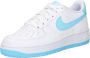 Nike Kinderschoenen Air Force 1 White White Aquarius Blue- White White Aquarius Blue - Thumbnail 3