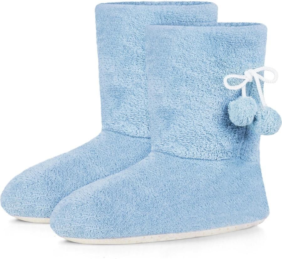 Normani Fleece-pantoffels voor dames met pompons - Foto 3