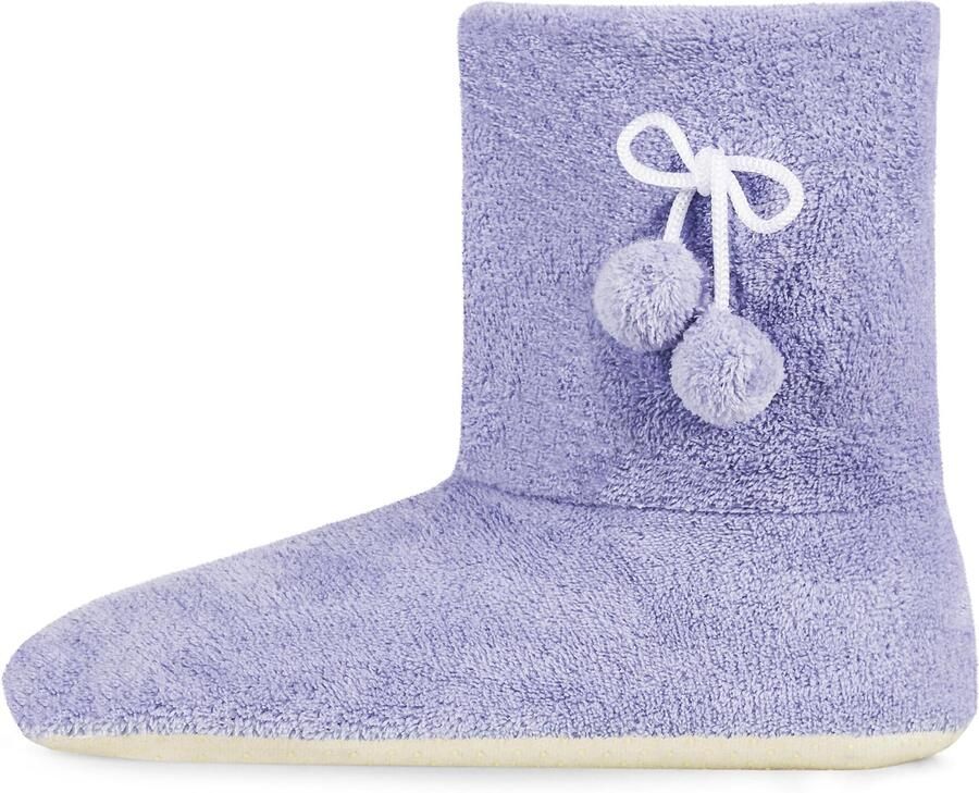 Normani Fleece-pantoffels voor dames met pompons - Foto 2